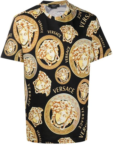 versace medusa shirt gold|Versace Medusa shirt men.